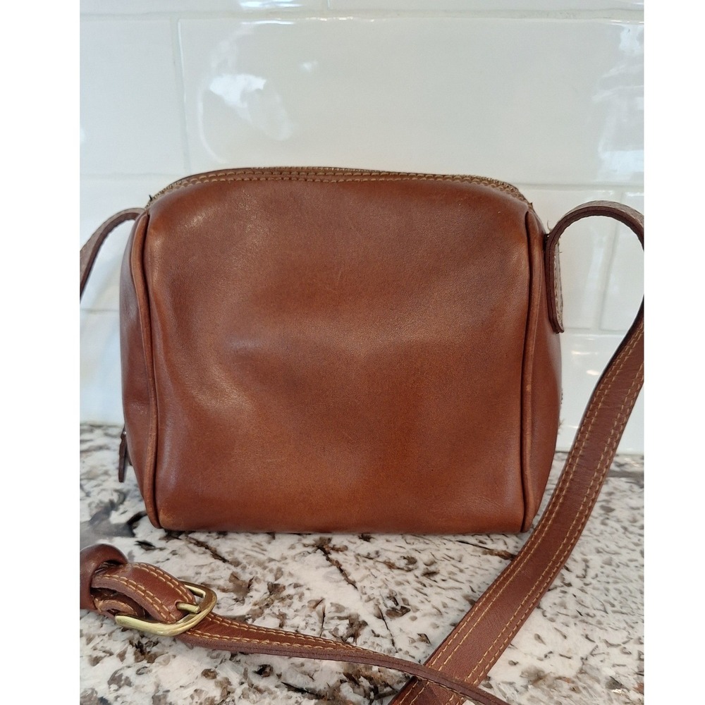Vintage Fossil Brown Leather Crossbody Purse